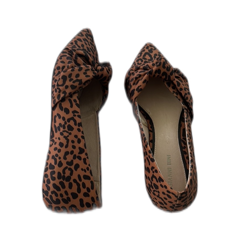 Gianni Bini Animal Print Knot Pointed Toe Loafers Flats Size 9.5 - Picture 10 of 12